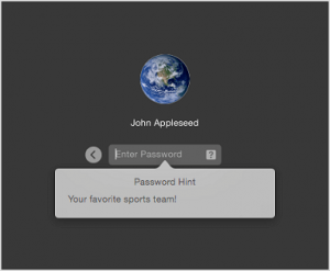 Click the question Mark to reset the password