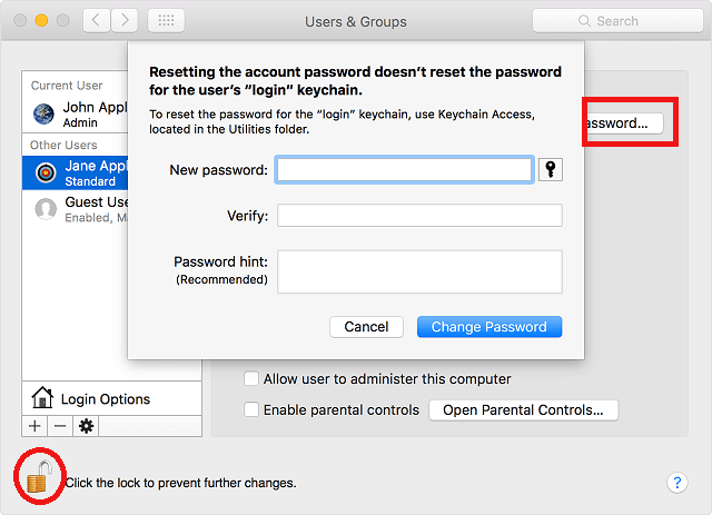 Reset Mac Admin Password When you know it