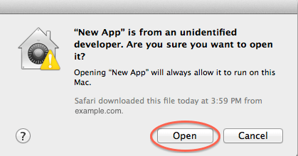 Allow Application from unidentified developer temporarily