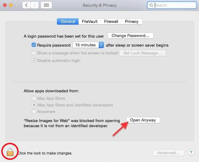Allow apps from unidentified developer permanently